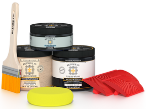 Retique It® Wood'n Finish Kit in Classic Black, medium-sized, featuring wood finishing tools and products for multi-purpose wood projects.