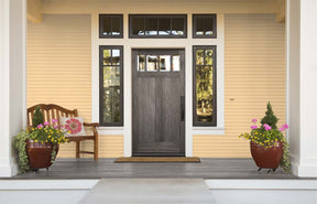 Retique It Wood'n Kit in Harbor Gray for furniture and wood finishing, featuring a grained finish on a door surface.