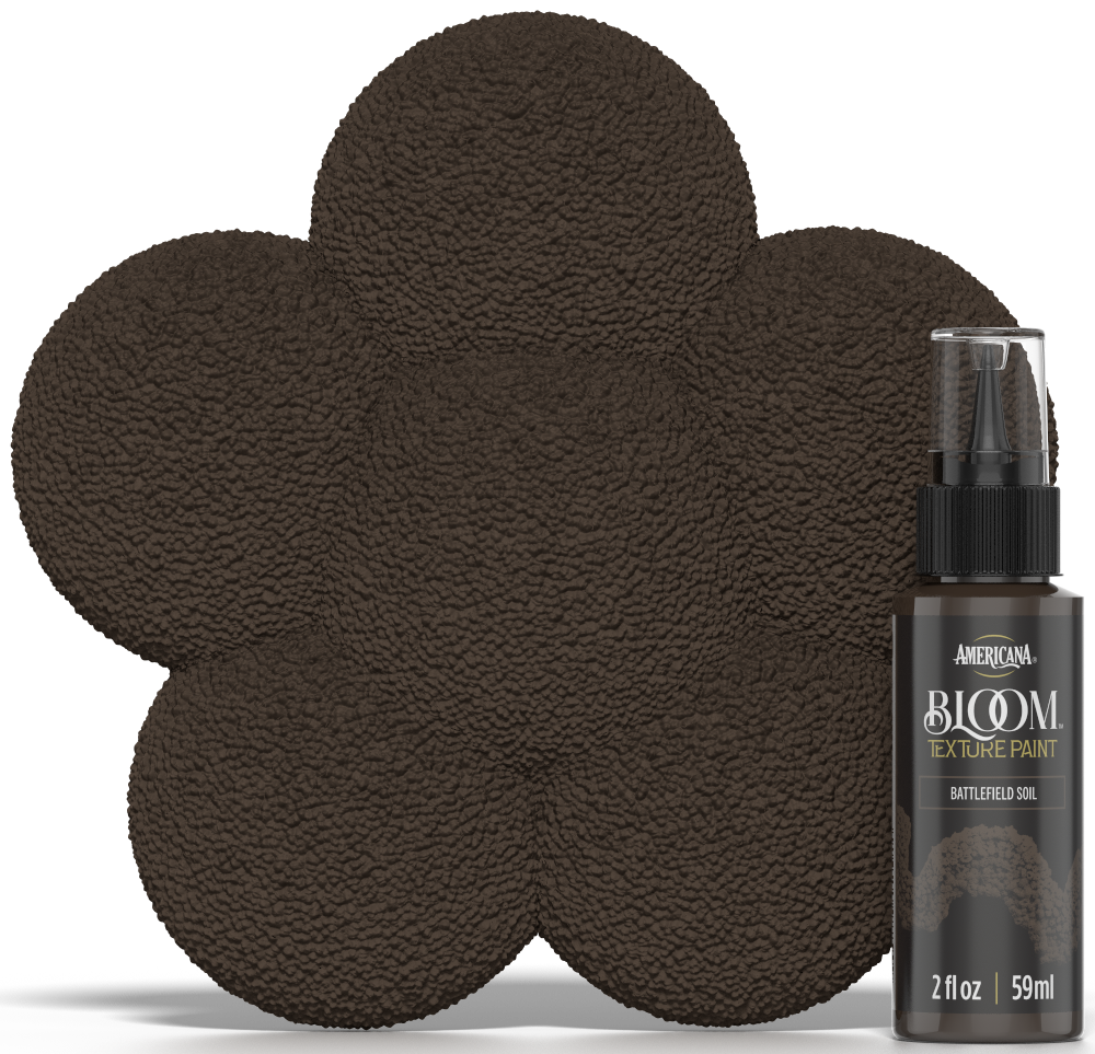 Retique It® Bloom Texture Paint 4-pack in Battlefield Soil, showing textured paint swatches with earthy, soil-inspired finish.