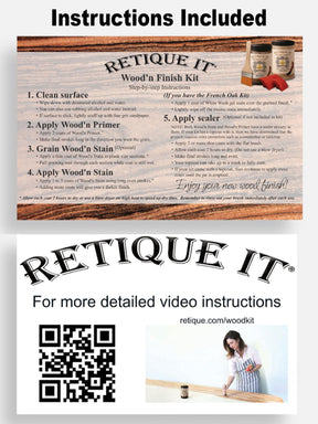 Retique It® Harbor Gray countertop stain kit with application instructions for full kitchen countertop makeover.