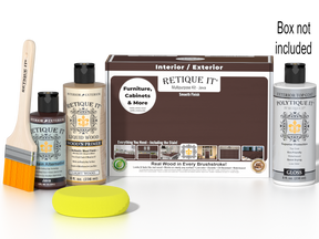Retique It® Multi-purpose Smooth Finish Kit in Java for exterior wood projects, showing the wood surface with a smooth finish.