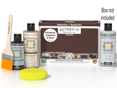Retique It® Multi-purpose Smooth Finish Kit in Java for exterior wood projects, includes top coat and application tools in a box.