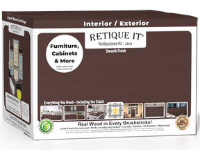 Retique It® Multi-purpose Smooth Finish Kit in Java for exterior wood projects, includes 4 large wood finish top coats.