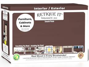 Large Java wood finish kit with exterior top coat, matte smooth finish, from Retique It® Wood'n Finish Kits.