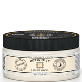 Retique It® Liquid Wood 8oz Bleached interior paint in a jar, showcasing the wood-like finish and product packaging.