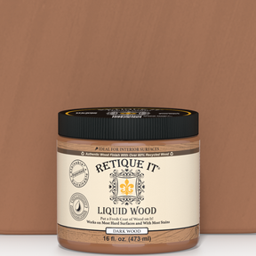 Dark 16oz Liquid Wood paint by Retique It® for interior wood furniture and surfaces with a rich, natural wood finish.
