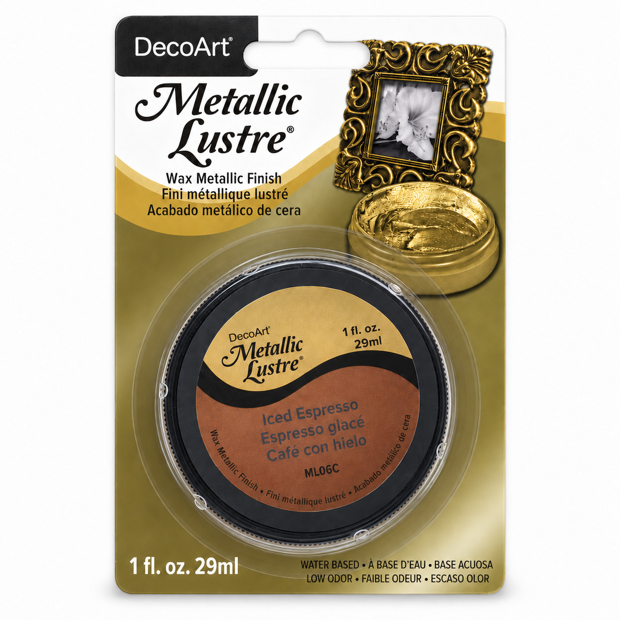 DecoArt Metallic Lustre Iced Espresso metallic finish paste container