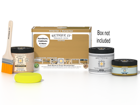 Retique It® wood finish kit with matte Old Oak exterior top coat, featuring smooth, multi-purpose wood surface application.
