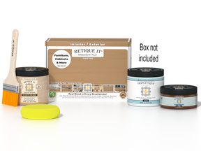 Retique It® Multi-purpose Smooth Finish Kit in Pecan for interior wood projects, includes top coat with satin finish.