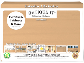 Large Pecan Multi-purpose Smooth Finish Kit from Wood'n Finish Kits by Retique It®, featuring interior top coat in a sturdy box.
