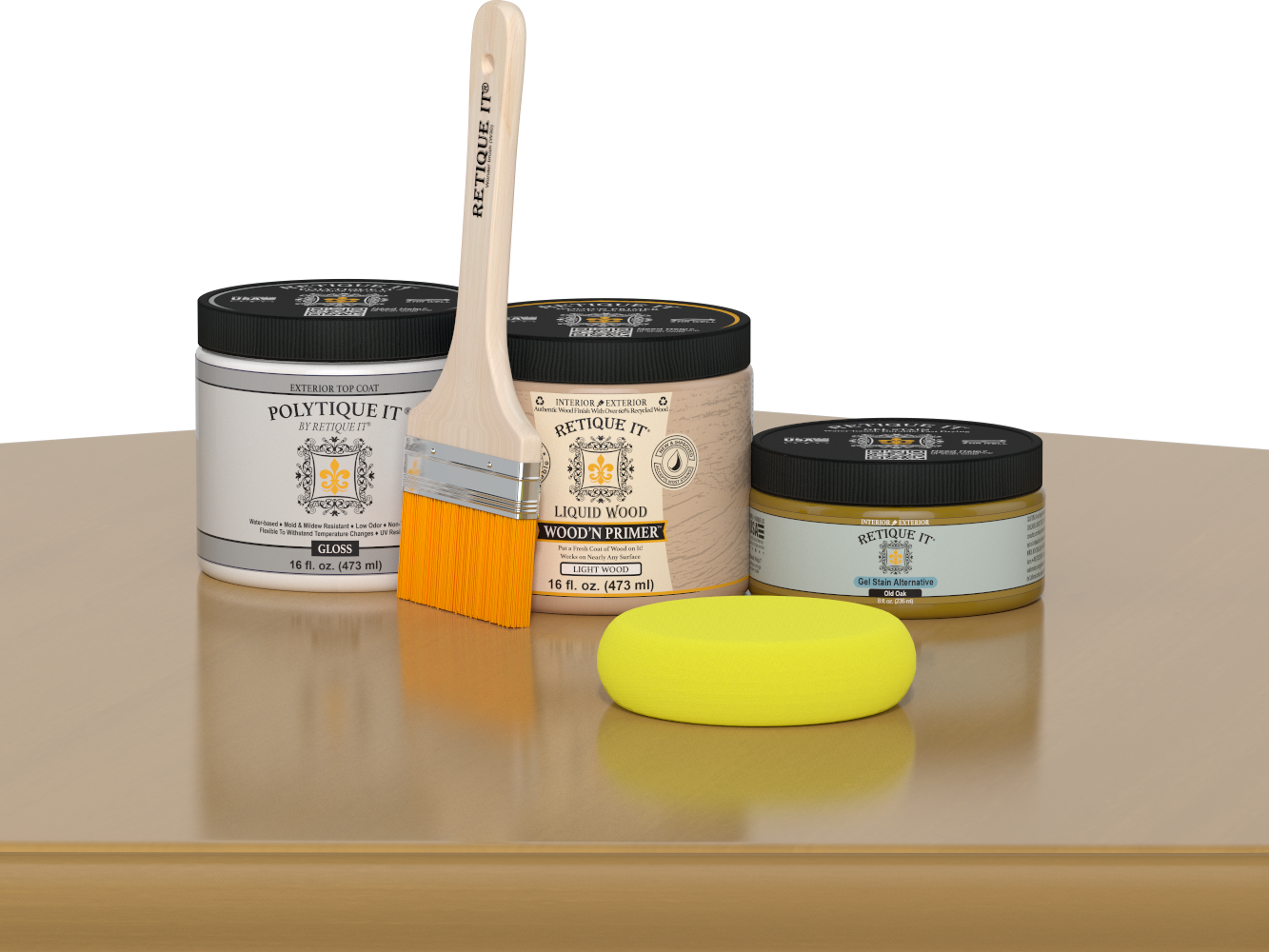 Wood'n Door Smooth Finish Kit - Old Oak — Gloss kit contents