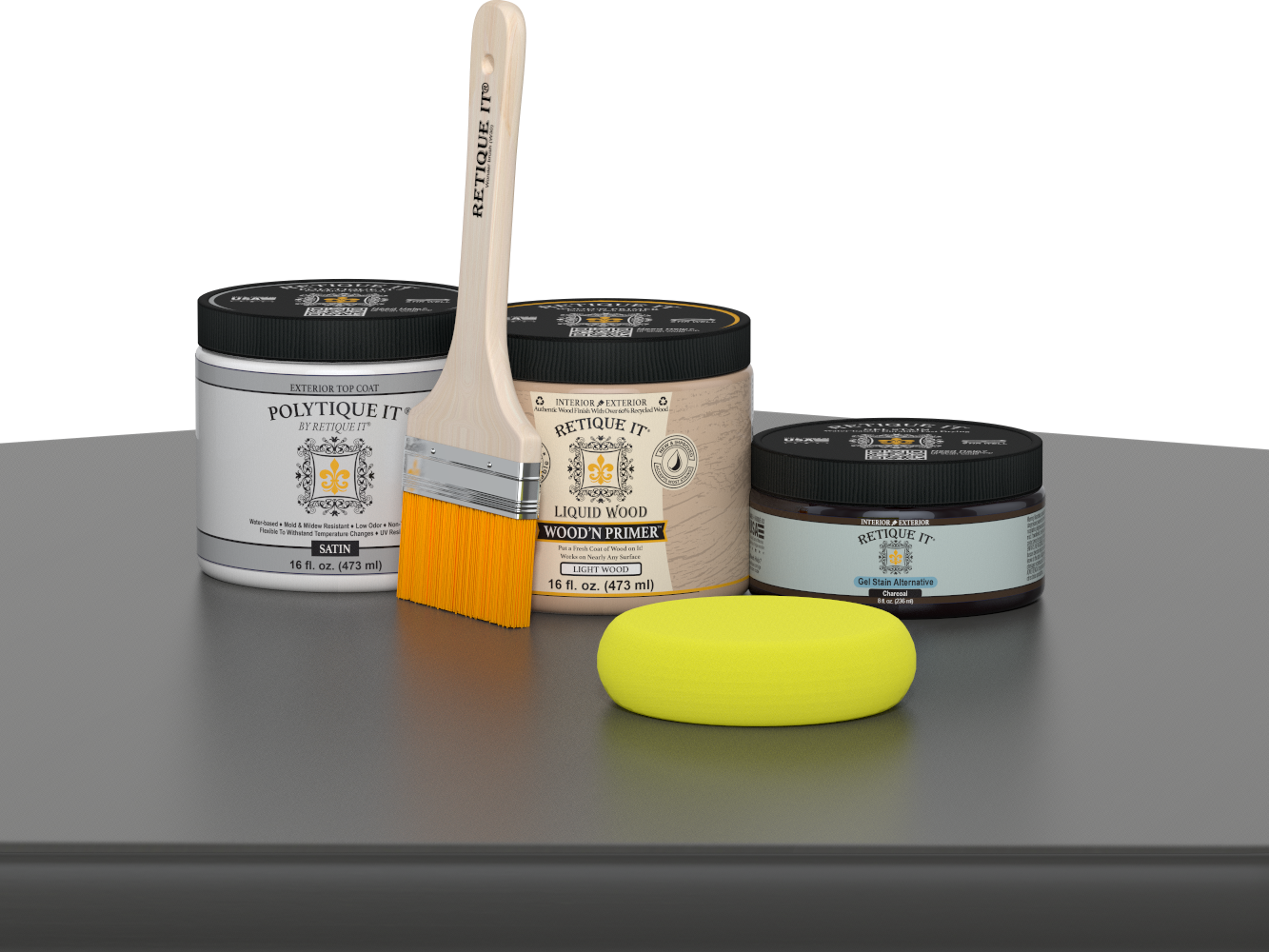 Wood'n Door Smooth Finish Kit - Charcoal — Satin kit contents