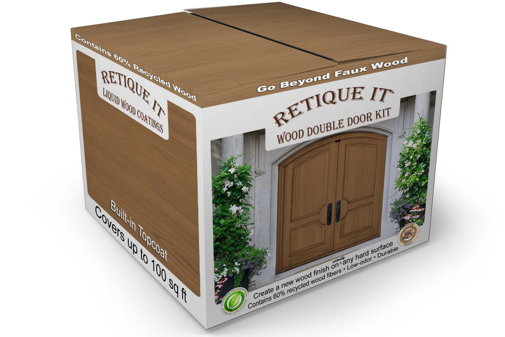 Wood'n Door Smooth Finish Kit (Double Door) - Dark Oak | Retique It®