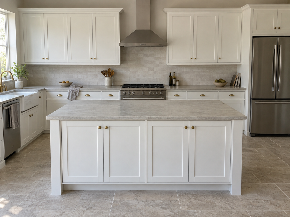 kitchen cabinets before the finish transformation