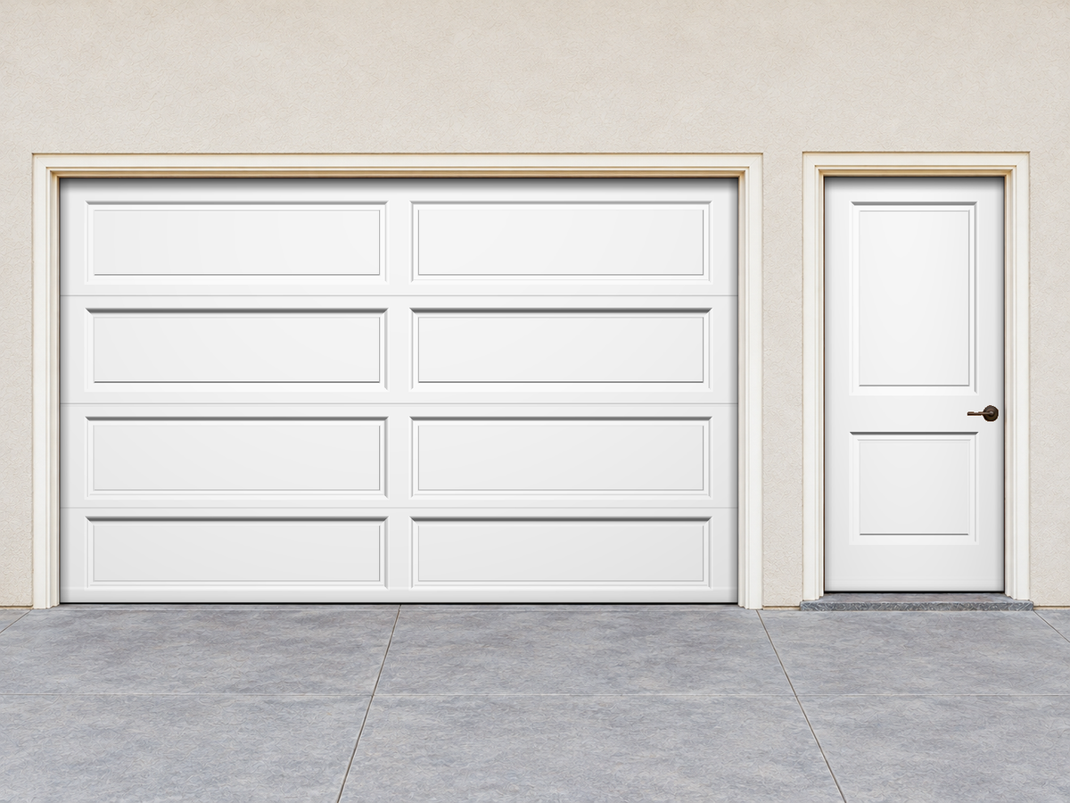 garage and front doors before the finish transformation
