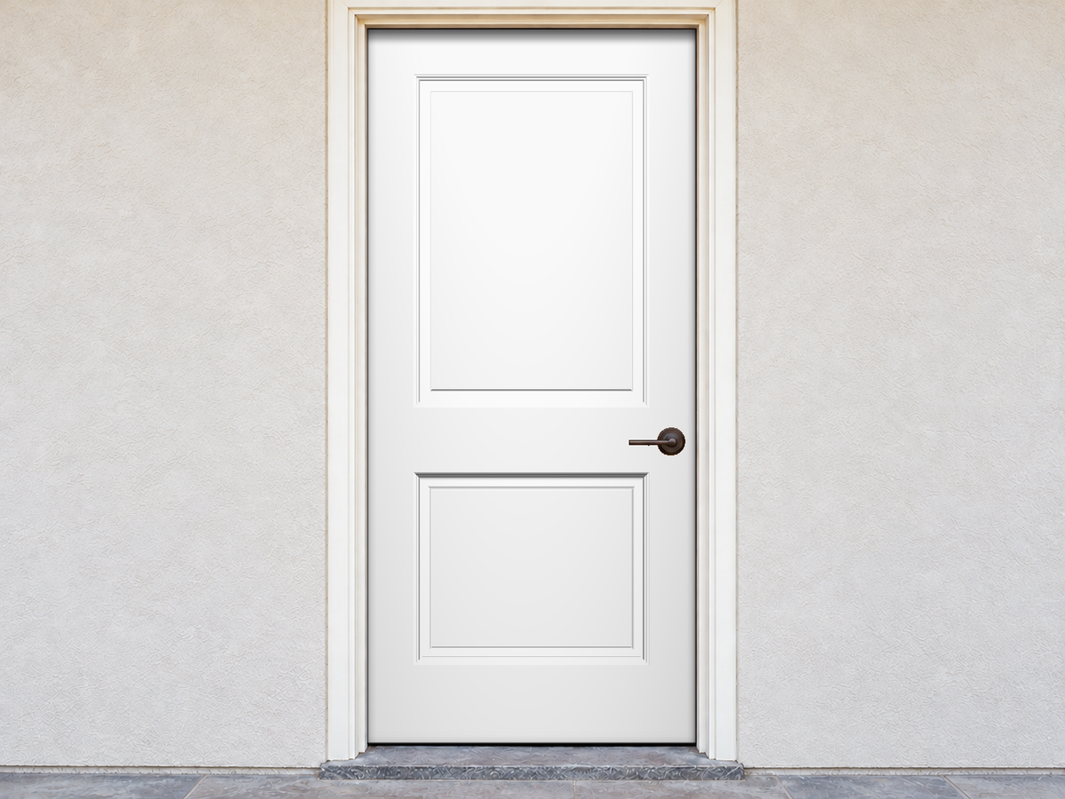 smooth single door before the finish transformation
