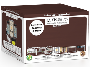 Retique It® Multi-purpose Smooth Finish Kit in Red Mahogany for exterior wood, includes four large wood finishing products.