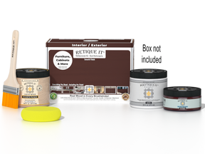 Retique It® Multi-purpose Smooth Finish Kit in Red Mahogany for exterior wood, includes top coat for a matte, smooth finish.