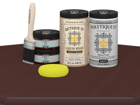 Large Red Mahogany exterior wood finish kit by Retique It® with smooth matte top coat for multi-purpose wood projects.