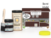 Red mahogany wood stain kit for cabinets with 12 smooth doors by Retique It®, perfect for cabinet renovation projects.