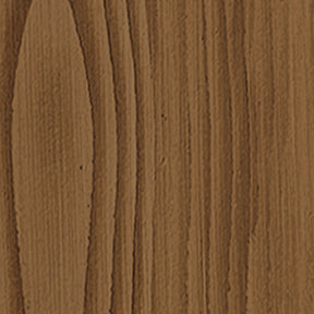 Close-up wood grain sample in a warm modern walnut finish with rich brown tones and natural linear grain detail