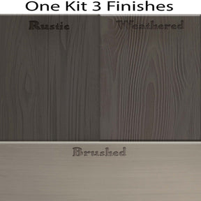 Retique It® countertop kit swatches showing three Harbor Gray stain finishes for kitchen island countertops.