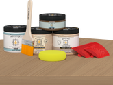 Retique It® Multi-purpose Wood'n Kit in Pickled Oak with matte finish, suitable for interior wood projects, shown on a table.