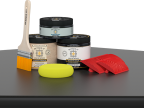 Retique It® Wood'n Kit in Classic Black, a multi-purpose wood finish kit, shown on a wooden table surface.