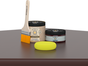 Retique It® Multi-purpose Smooth Finish Kit in Red Mahogany for wood furniture and surfaces, includes applicator tools and finish components.
