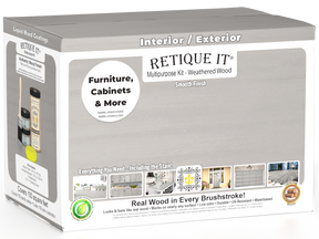 Retique It® Multi-purpose Smooth Finish Kit in Weathered Wood for exterior top coat, large size with matte finish, wood surface application