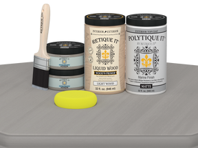 Large Weathered Wood Multi-purpose Smooth Finish Kit by Retique It® for exterior wood top coating, featuring a matte finish.