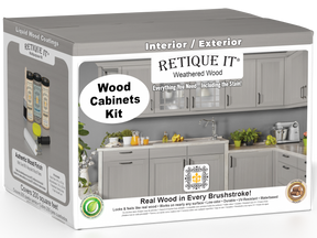 Weathered Wood Wood'n Cabinet Kit with 24 smooth doors from Retique It® for staining and cabinetry projects.