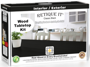 Retique It® Wood'n Finish Kit in classic black stain, including applicator tools, for woodworking and furniture finishing.