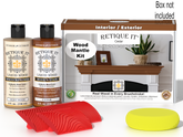 Retique It® Cedar Wood'n Finish Kit for fireplace mantels, featuring stain and finishing supplies for wood mantel restoration.