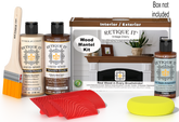 Retique It® Wood'n Finish Kit in Vintage Cherry stain for fireplace mantels, showcasing wood stain application and color detail.
