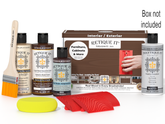 Retique It furniture care products including bottles, a brush, and a box on a white background.