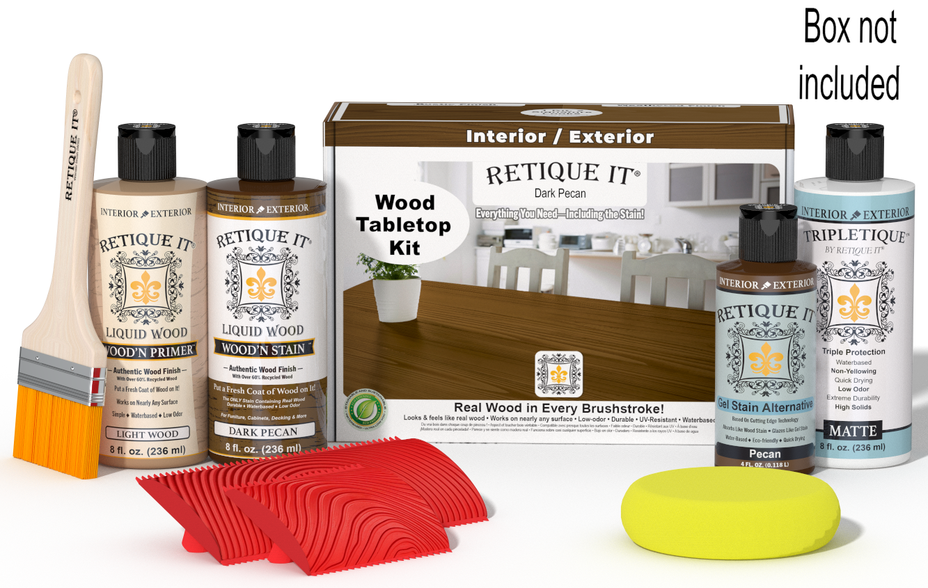 Tabletop Wood'n Finish Kit - Dark Pecan | Retique It®
