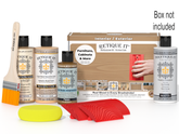 Retique It furniture painting kit with bottles, a brush, and packaging on a white background.