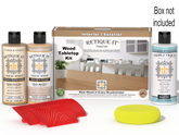 Retique It® Wood'n Finish Kit in Pickled Oak, a stain set with application tools and a box, for enhancing wood surfaces.