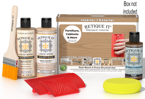 Retique It® Wood'n Kit in Pickled Oak finish with wooden box, designed for multi-purpose wood finishing and restoration.