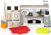 Retique It® Wood'n Finish Kit in Sun Bleached for fireplace mantels, showing wood finish application on a wooden mantel.