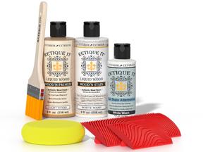 Retique It® Wood'n Finish Kit in White Wash, a multi-purpose wood finishing kit with natural wood tone and easy application.