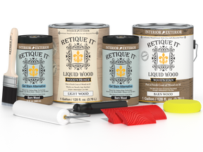 Retique It® Wood'n Finish Kit in Barn Wood includes four large wood finishing products for multi-purpose woodworking projects.