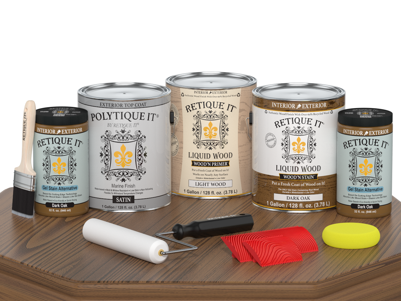 Red Mahogany stain swatch for kitchen island countertops by Retique It®, showcasing rich wood finish options.