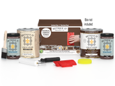 Retique It® Wood'n Finish Kit in Java with four large wood finishing products and application tools, displayed in a box.