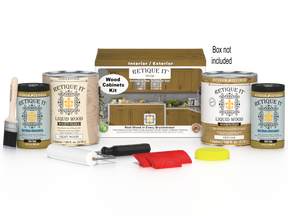 Retique It® Wood'n Cabinet Kit with 48 Old Oak grained cabinet doors, stain set for wood furniture and cabinetry.