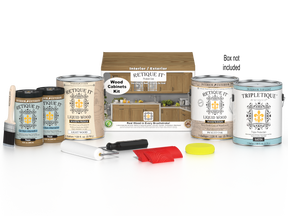 Wood'n Cabinet Kit with 48 pickled oak door stain from Retique It® showing grained wood finish and cabinet doors.