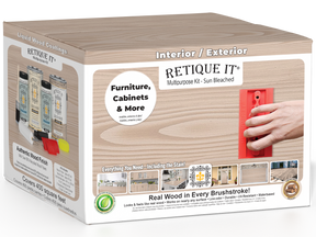 Retique It® Wood'n Finish Kit in sun-bleached for exterior wood, includes four large containers of wood top coat.