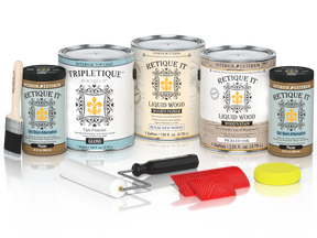 White Oak Wood'n Finish Kit by Retique It® with interior top coat, includes four large multi-purpose wood finishing products.