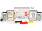 Retique It® Wood'n Finish Kit in White Wash, multi-purpose wood finishing kit with four large containers, shown with packaging.